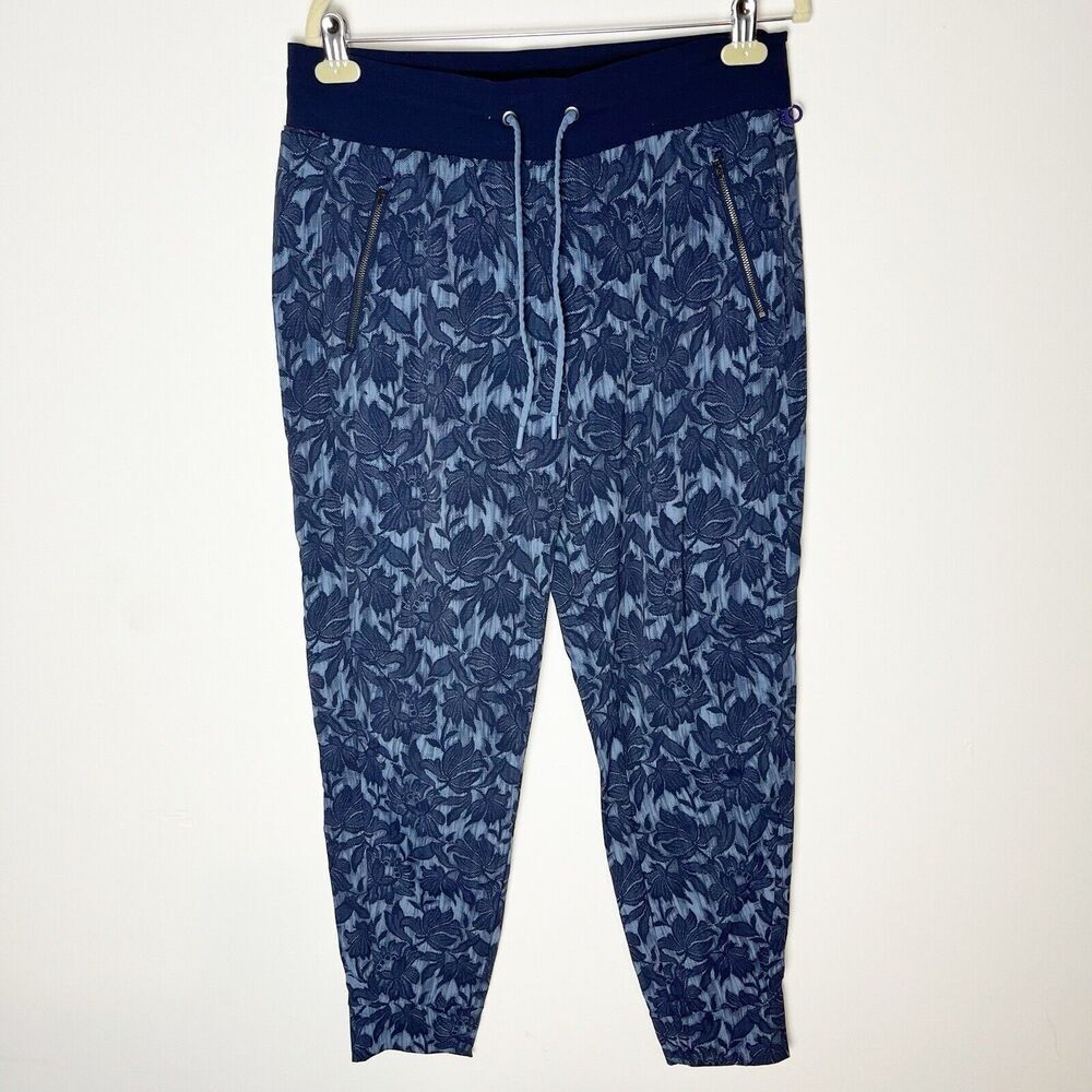 Athleta‎ Trekkie North Floral Jogger Pants Women 12 EUC Nylon Pockets Drawcord​